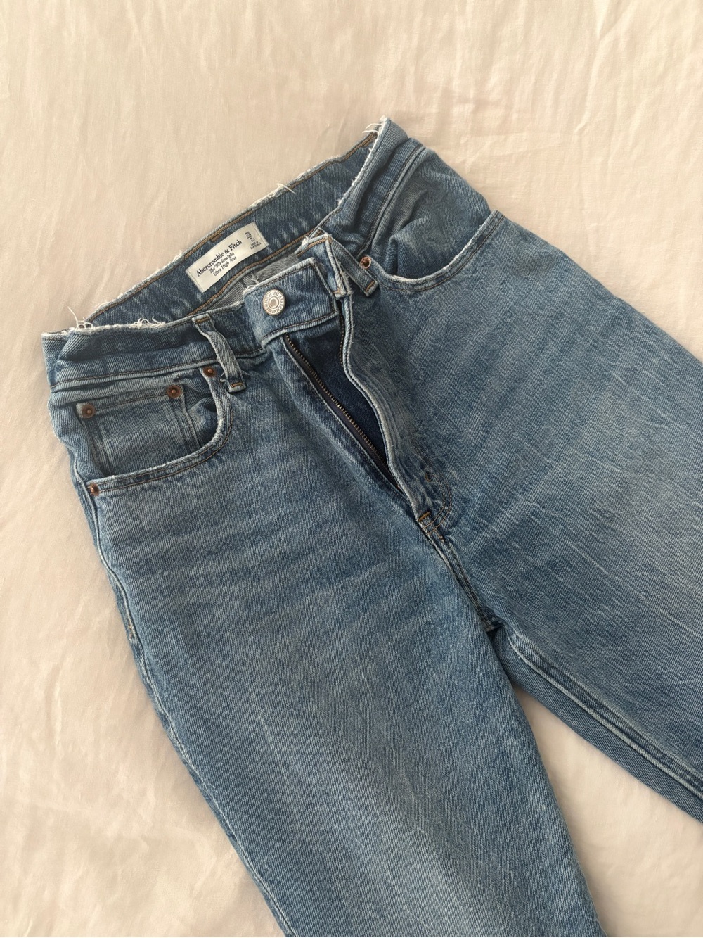 Abercrombie & Fitch High-Rise Light Blue Straight Jeans